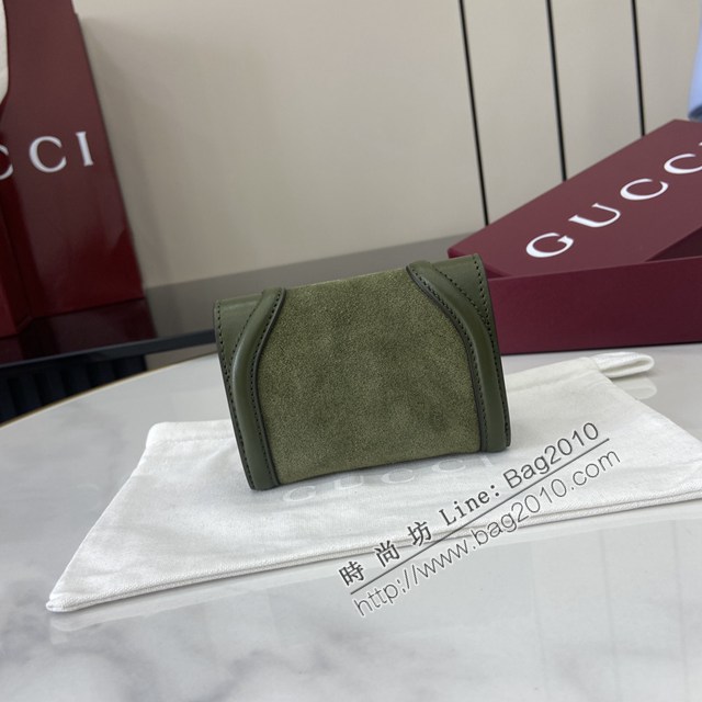 Gucci專櫃古馳最新款圓形互扣式雙G標識卡片夾卡包零錢包 jh2672型號：818795